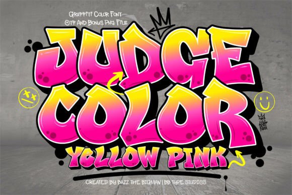 Judge Color Yellow Pink: A Bold Graffiti Typeface