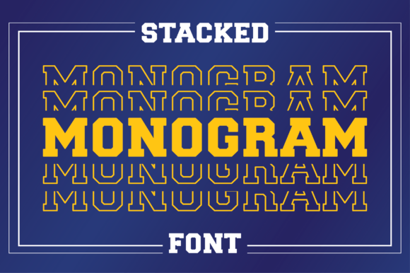 Stacked Monogram: Bold Display Font for Sports & Apparel Design